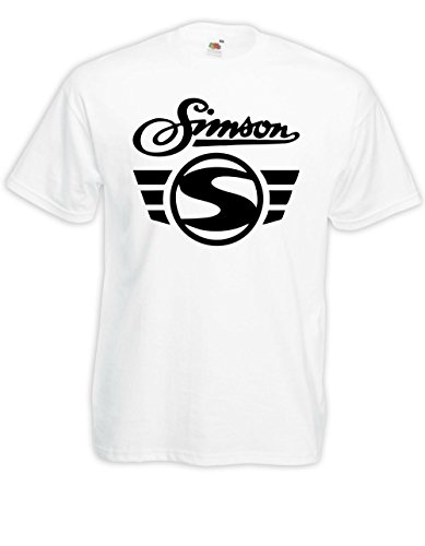 T-Shirt - Simson Logo + Schrift (Weiß, M) von Textilhandel Hering