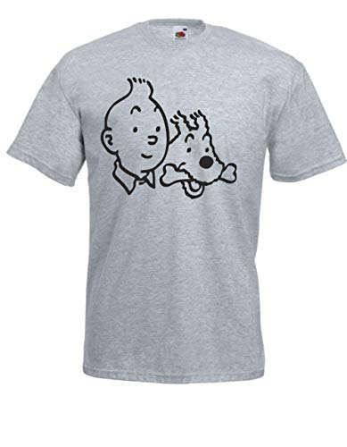 T-Shirt - Tim und Struppi (Grau, XL) von Textilhandel Hering