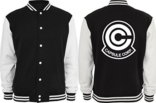 Textilhandel Hering Collegejacke - Capsule Corp (Schwarz/Weiß, XL) von Textilhandel Hering