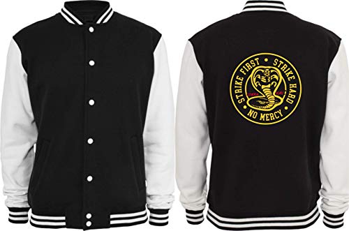 Textilhandel Hering Collegejacke - Cobra Kai Schlag zuerst Strike Hard (Schwarz, s) von Textilhandel Hering