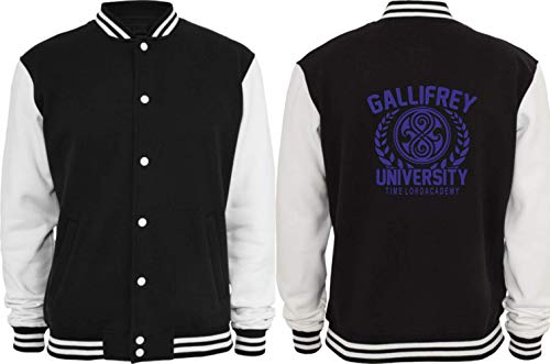 Textilhandel Hering Collegejacke - Gallifrey University Doctor Time Academy Who (Schwarz/Weiß, XXL) von Textilhandel Hering