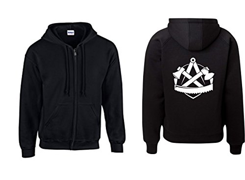 Textilhandel Hering Jacke - Zunftwappen Wappen Zimmerleute Zimmerer Logo Handwerk (Schwarz, M) von Textilhandel Hering