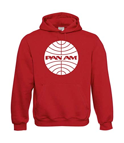 Textilhandel Hering Kapuzenpullover - Airline - Pan Am Logo (Rot, XL, x_l) von Textilhandel Hering