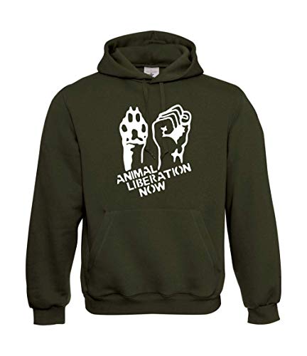 Textilhandel Hering Kapuzenpullover - Animal Liberation Neu (Grün, L, l) von Textilhandel Hering