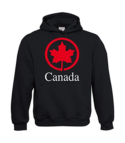 Textilhandel Hering Kapuzenpullover - Canada Blatt (Schwarz, 4XL) von Textilhandel Hering