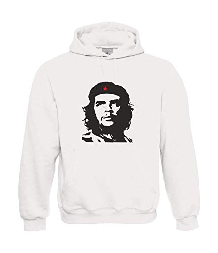 Textilhandel Hering Kapuzenpullover - Che Guevara Red Star Stern Cuba Revolution Rock Punk (Weiß, 5XL) von Textilhandel Hering