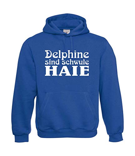 Textilhandel Hering Kapuzenpullover - Delphine sind Schwule Haie Fun (Blau, L) von Textilhandel Hering