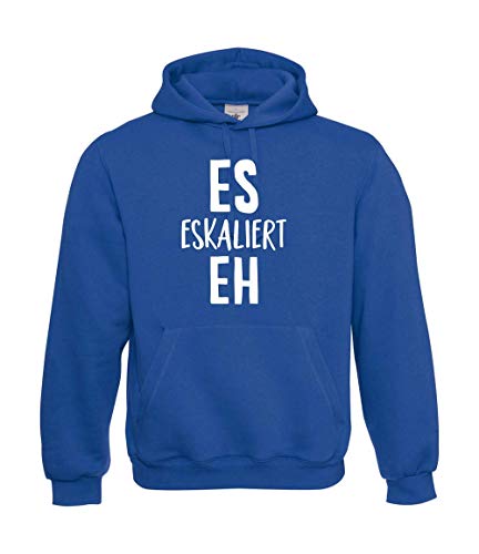 Textilhandel Hering Kapuzenpullover - Es eskaliert Eh Funmotiv (Blau, L) von Textilhandel Hering