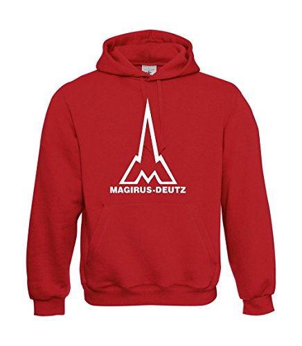 Textilhandel Hering Kapuzenpullover - Magirus-Deutz Traktor (Rot, XXL) von Textilhandel Hering