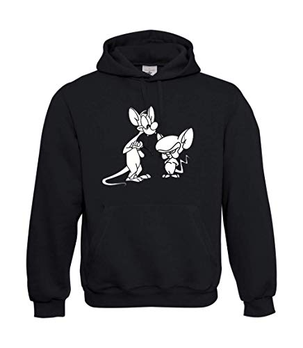 Textilhandel Hering Kapuzenpullover - Pinky und der Brain (Schwarz, L) von Textilhandel Hering