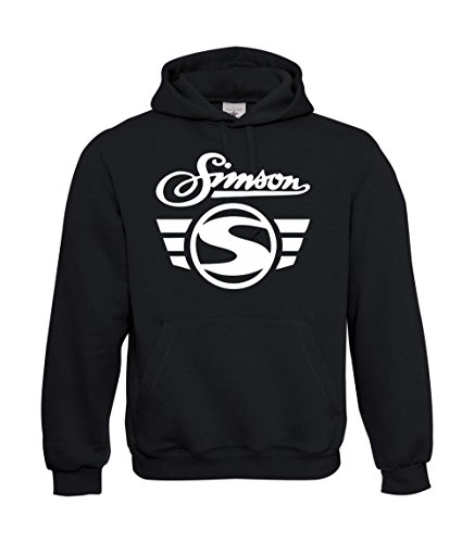 Textilhandel Hering Kapuzenpullover - Simson Logo + Schrift (Schwarz, L) von Textilhandel Hering