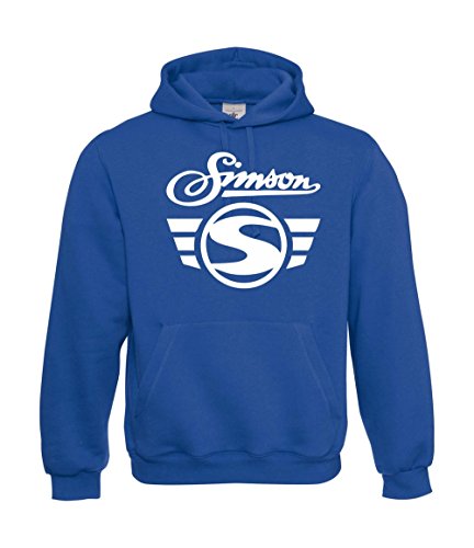 Textilhandel Hering Kapuzenpullover - Simson Logo + Schrift Fun (Blau, S) von Textilhandel Hering