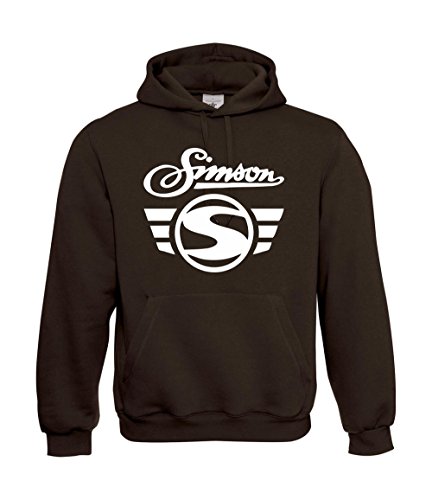 Textilhandel Hering Kapuzenpullover - Simson Logo + Schrift Fun (Braun, M) von Textilhandel Hering