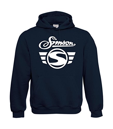 Textilhandel Hering Kapuzenpullover - Simson Logo + Schrift Fun (Navy, L) von Textilhandel Hering