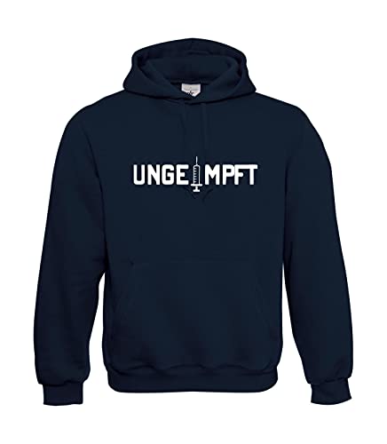 Textilhandel Hering Kapuzenpullover - UNGeimpft gegen Corona Anti Lockdown (Navy, L, l) von Textilhandel Hering
