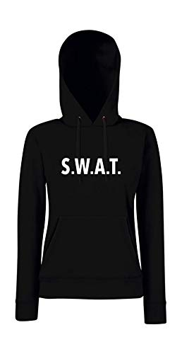 Textilhandel Hering Kapuzenpullover für Frauen - S.W.A.T. Kostum (Schwarz, XL) von Textilhandel Hering