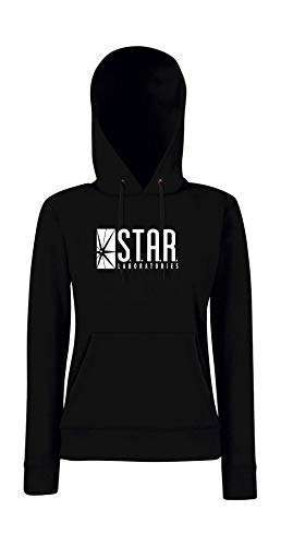 Textilhandel Hering Kapuzenpullover für Frauen - Star Laboratories Labs Logo (Schwarz, L) von Textilhandel Hering