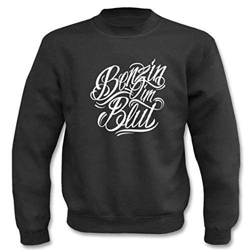 Textilhandel Hering Pullover - Benzin im Blut Auto Tuning Car (Schwarz, M) von Textilhandel Hering