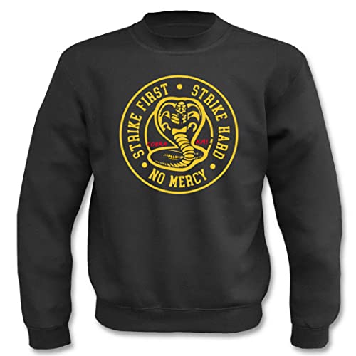 Textilhandel Hering Pullover - Cobra Kai Schlag zuerst Strike Hard (Schwarz, x_s) von Textilhandel Hering