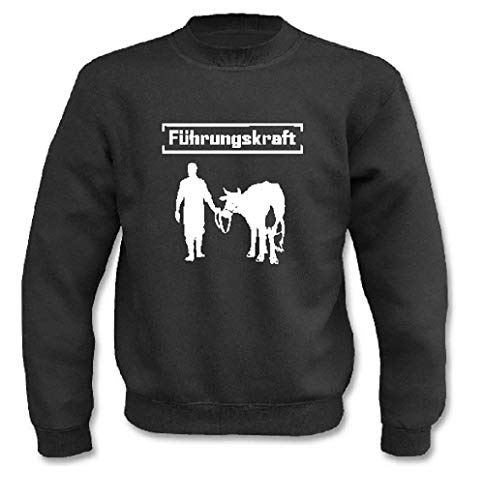 Textilhandel Hering Pullover - Führungskraft Kuh (Schwarz, XL) von Textilhandel Hering