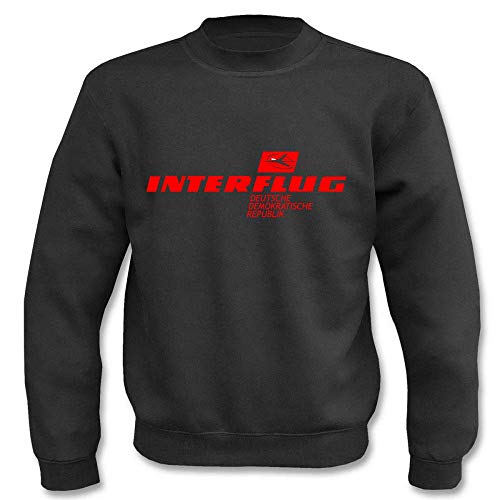 Textilhandel Hering Pullover - Interflug DDR Retro Airline (Schwarz, XXL) von Textilhandel Hering