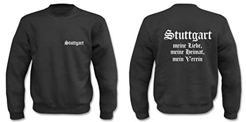 Textilhandel Hering Pullover - Stuttgart - Meine Liebe Mein Verein (Schwarz, M) von Textilhandel Hering