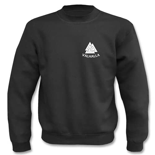 Textilhandel Hering Pullover - Valhalla Viking Wikinger Odin Thor Wodan Ragnar Vikings Motiv (Schwarz, 4XL) von Textilhandel Hering