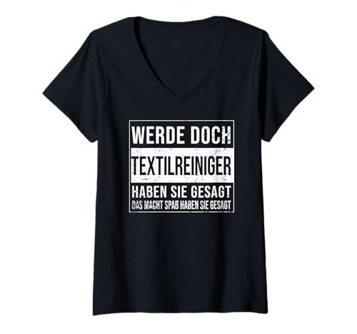 Damen Wäscherei Geburtstag lustiges Textilreiniger T-Shirt mit V-Ausschnitt Damen Wäscherei Geburtstag lustiges Textilreiniger T-Shirt mit V-Ausschnitt von Textilreiniger Zubehör Geschenk Geburtstag-Shirt