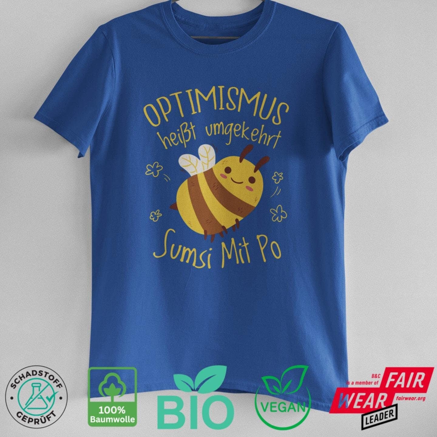 Sumsi Mit Po - Bio Herren T-Shirt Optimismus Biene Sumsi Mit Po - Bio Herren T-Shirt Optimismus Biene von Textilzaubercom