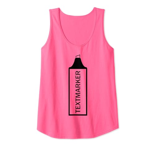 Damen Textmarker Kostüm Karneval Stift Schule Lehrer Uni Büro Tank Top von Textmarker Kostüm Fasching Stift Faschingskostüm
