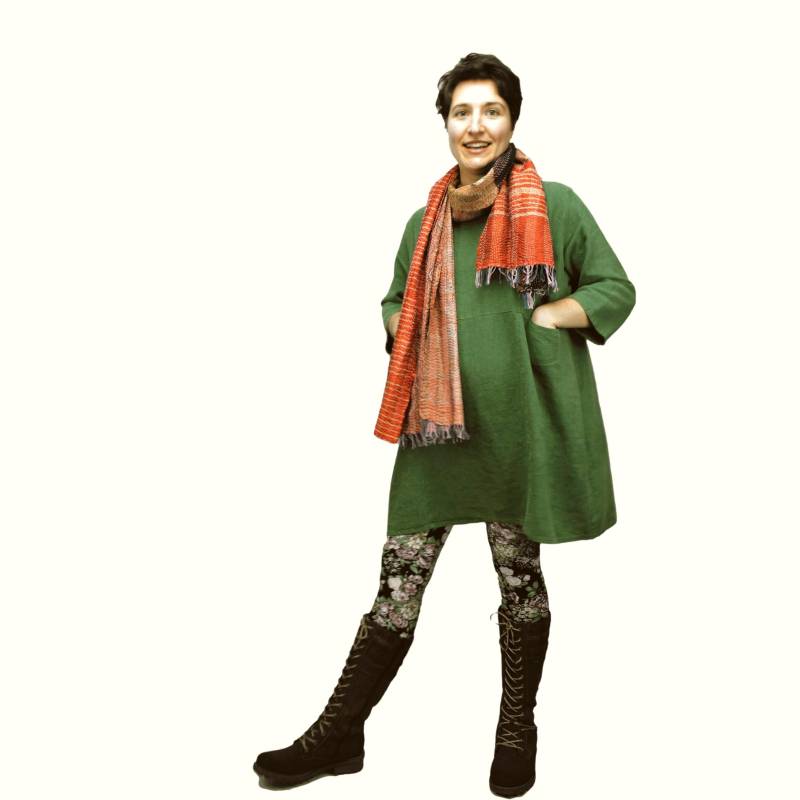 Anju Tunika, Salbeigrün, Slouchy Lockere Passform von TexturaDesigns