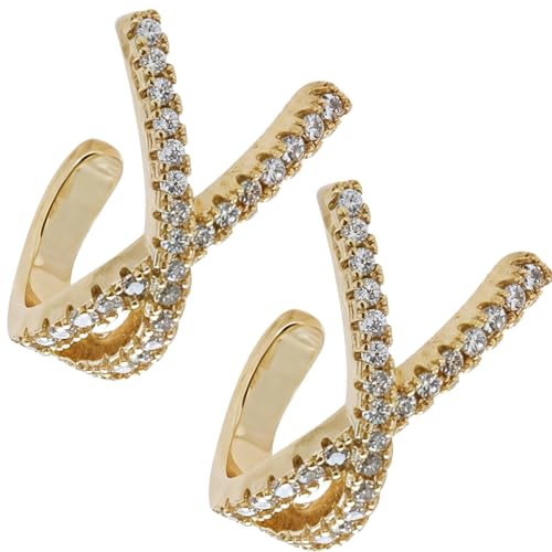 Damen Zirkon Kreuz Ohr Manschette Nicht Piercing Clip On Schmuck Bequem Für Den ganzen Tag Tragen von Texvora