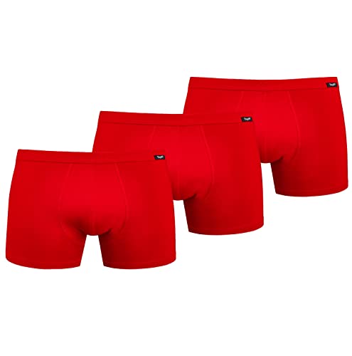 Teyli 3er Pack Boxershorts Herren aus Baumwolle Rot 2XL von Teyli