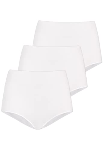Teyli 3er Pack Pantys Damen – Bequeme Slips mit Hohem Bund – Klassische Damen Unterwäsche für Jeden Tag – Weiche und Angenehme Unterhosen für Frauen – Komfortable Slipform Damen Weiß XXL von Teyli