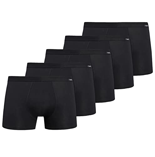 Teyli 5er Pack Boxershorts Herren aus Baumwolle Schwarz 2XL von Teyli