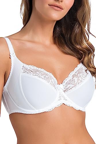 Teyli BH Damen - Minimizer BH mit Bügel - BH Grosse Grössen - BH Große Brüste - Komfort Starker Halt BH - Damen Bügel Minimizer - BH Damens Frauen Bra Weiß 115E von Teyli