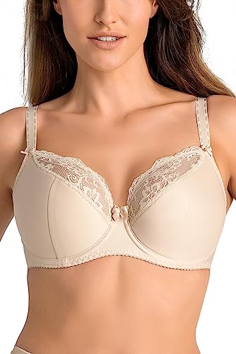 Teyli Damen BH mit Bügel - BH Halbgepolstert Bra - BH Grosse Grössen - BH Große Brüste - Komfort Starker Halt BH - Damen BHS Frauen Bra Beige 75C von Teyli