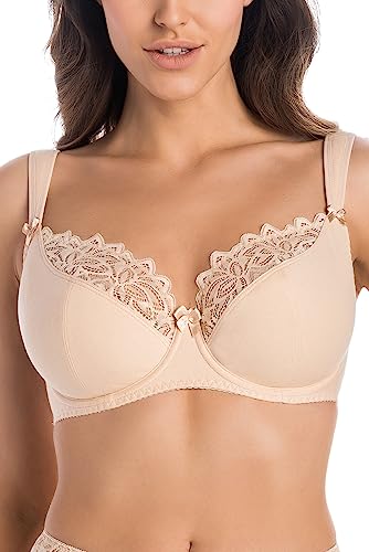 Teyli BH Damen – BH Bügel - Baumwolle BH - BH Halbgepolstert Bra - BH Grosse Grössen - BH Große Brüste - Komfort Starker Halt BH - Damen BHS Frauen Bra Beige 95J von Teyli