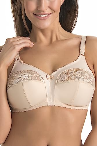 Teyli BH Damen - BH Ohne Bügel - BH Grosse Grössen - BH Große Brüste - Damen BHS Frauen Bra Beige 90E von Teyli