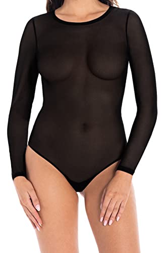 Teyli Body Damen Langarm - Langarm Bodysuit für Damen - Damen Body Langarm - Body Langarm Damen - Langarmbody Damen - Langarm Body Damen Sophie Schwarz XS von Teyli