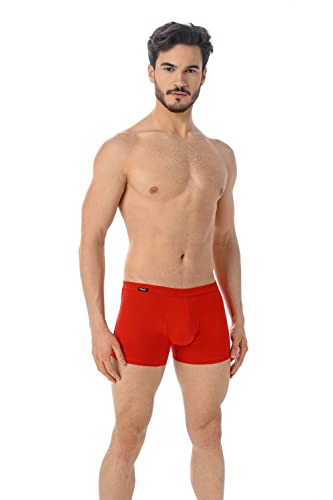 Teyli Boxershorts Herren Baumwolle - Komfortable Unterhosen für Männer - Klassische Herren Boxershorts für den Alltag - Bequeme Unterwäsche für Herren - Stilvolle Unterhosen für Herren Rot 3XL von Teyli