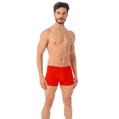 Teyli Boxershorts Herren Baumwolle - Komfortable Unterhosen für Männer - Klassische Herren Boxershorts für den Alltag - Bequeme Unterwäsche für Herren - Stilvolle Unterhosen für Herren Rot S von Teyli