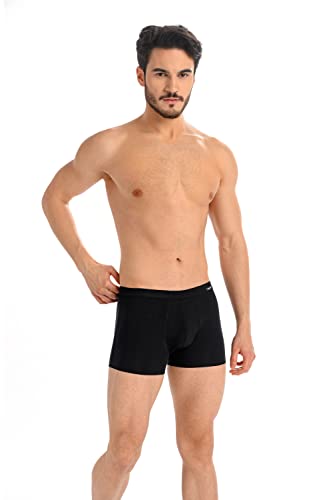 Teyli Boxershorts Herren Baumwolle - Komfortable Unterhosen für Männer - Klassische Herren Boxershorts für den Alltag - Bequeme Unterwäsche für Herren - Stilvolle Unterhosen für Herren Schwarz L von Teyli