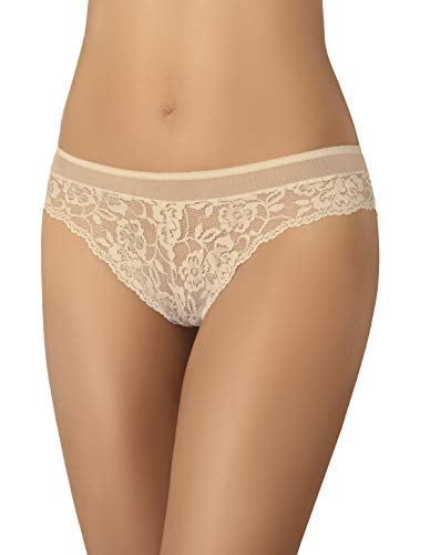 Teyli Brasilianer Unterwäsche Frauen Pantys Damen - Slips Damen-Unterhosen Damen Unterwäsche - Frauen Unterwäsche Pantys Damen Slips mit Spitze Verziert Beige M von Teyli