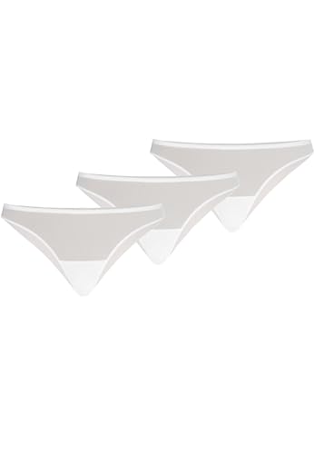 Teyli Brasilianisch Slips Damen 3er Pack mit Netz - Damen Unterwäsche - Brasilianisch Geschnittene Slip Damen Mehrfachpackung Weiß L von Teyli