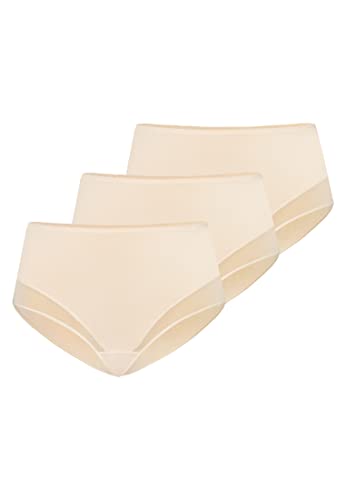 Teyli Damen 3er Pack Slip Taillenslip Baumwolle Hohe Taille Beige XL von Teyli