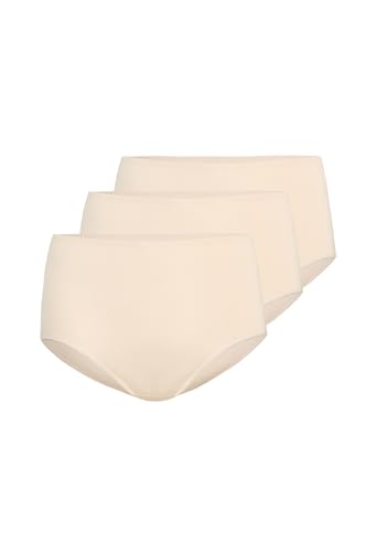 Teyli Slip Damen 3er Pack Baumwolle zum Kaschieren von Unvollkommenheiten - Bikinis & Taillenslips für Damen - Slips Baumwolle Frauen - Pantys Cotton Women Beige 3XL von Teyli