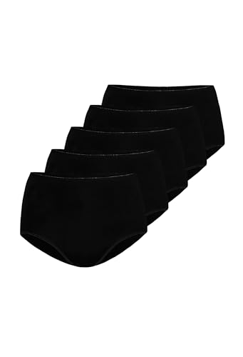 Teyli Damen 5er Pack Slips aus Hochwertiger Baumwolle - Damen-Unterhosen - Damen Unterwäsche - Unterwäsche Pantys Damen Slips - Unterwäsche Frauen Pantys Schwarz M von Teyli