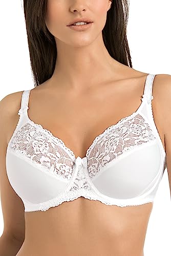 Teyli Damen BH - Minimizer BH mit Bügel - BH Grosse Grössen - BH Große Brüste - Komfort Starker Halt BH - Damen Bügel Minimizer - Damen BHS Frauen Bra Weiß 70E von Teyli