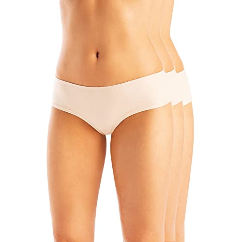 Teyli Damen Brazilian Slip Bambus Unterhosen Braziboo 3er Pack Beige XL von Teyli